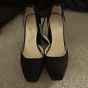 Black platform heels